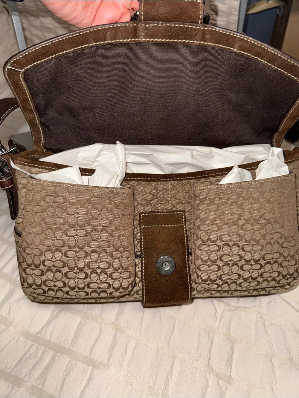 Vintage Coach Y2K Signature Double Pocket Soho